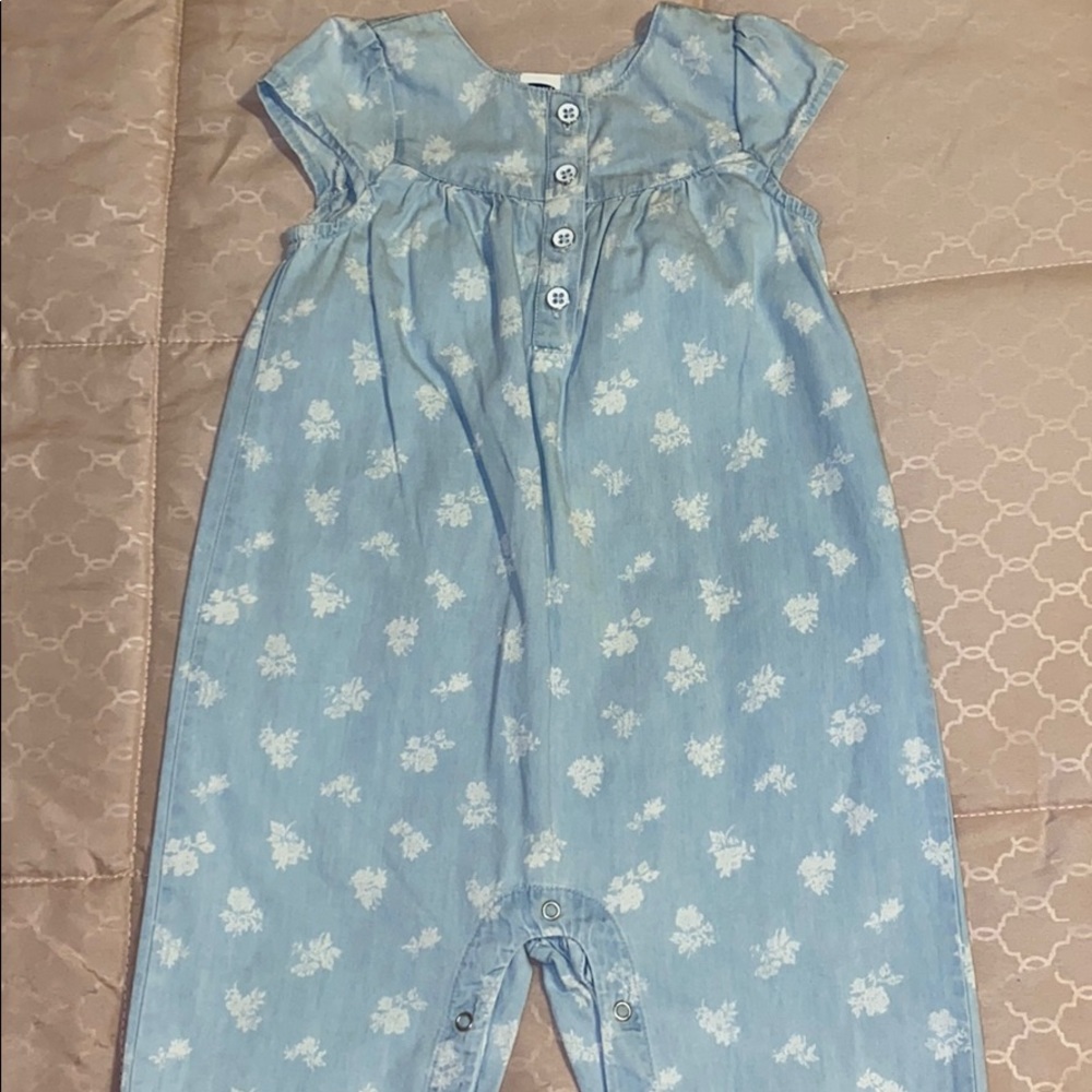 Light blue floral pattern jumpsuit